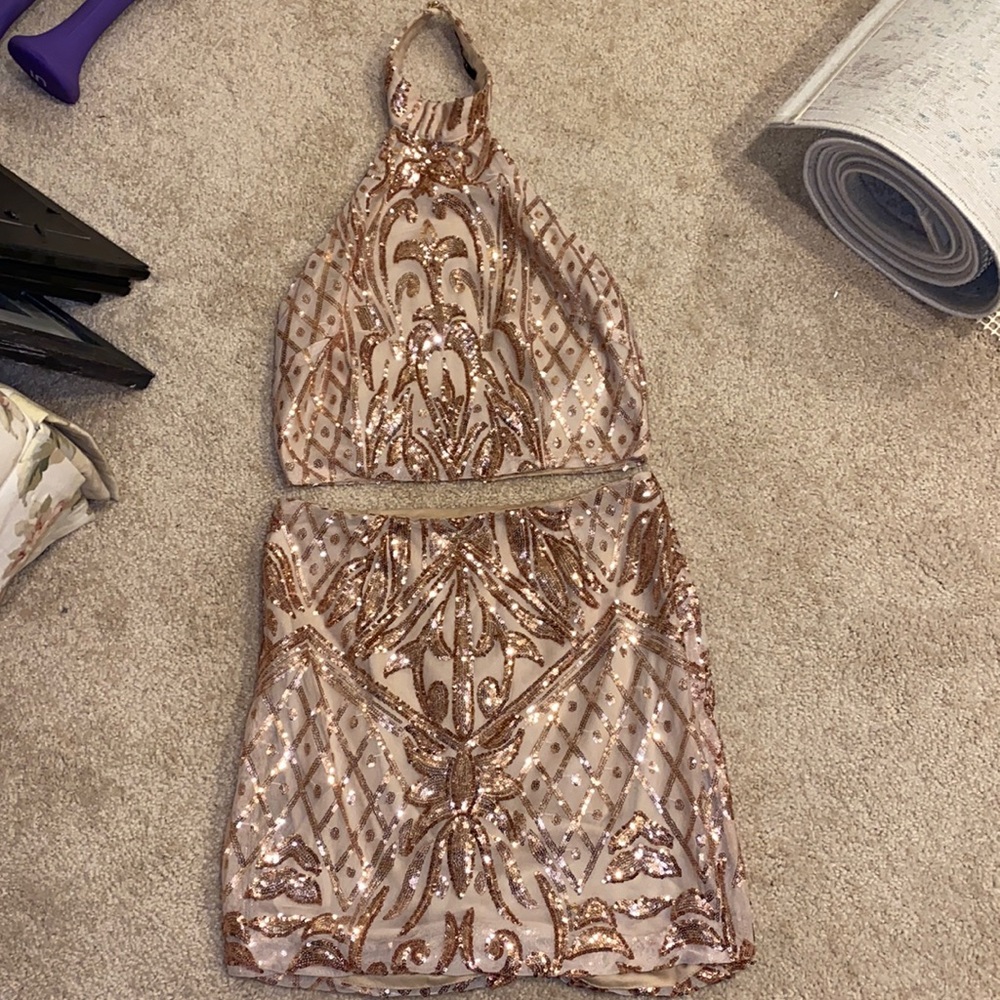 High neck two piece set